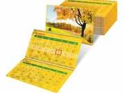 заказать печать 50 календарей квартальных трехблочных, стандартная сетка, 3 пружины